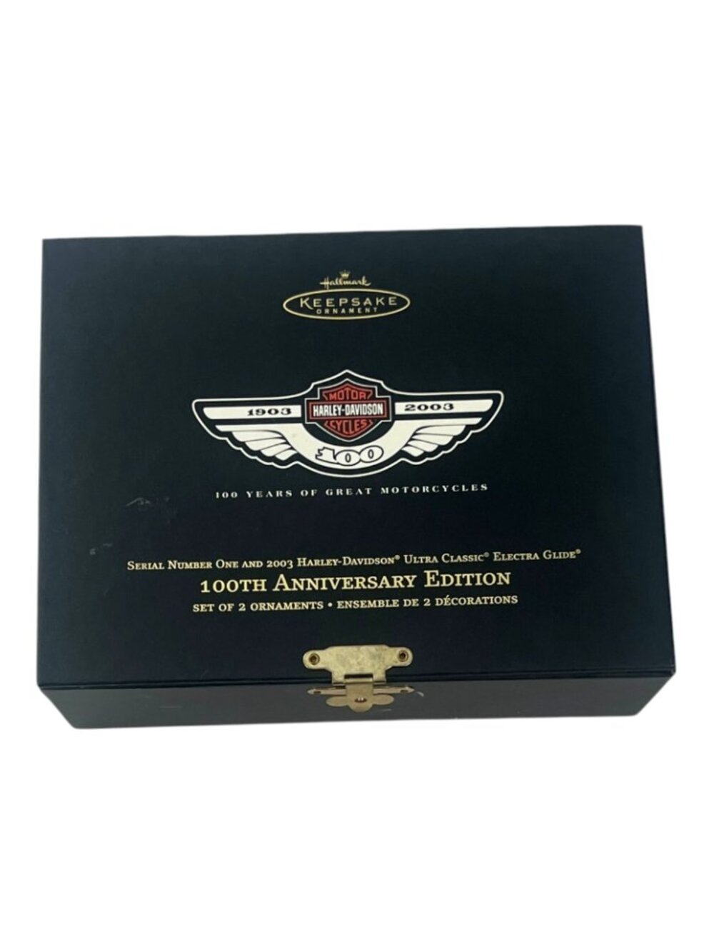 Harley Davidson 100th Anniversary Edition Hallmark Keepsake 2003 Set 2 Ornaments - Picture 2 of 5